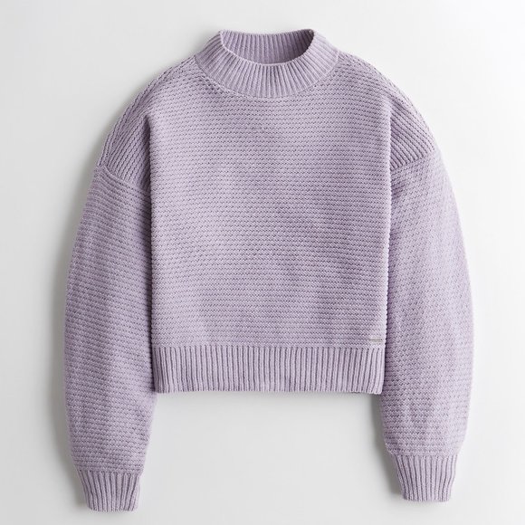 Hollister Lavender Chenille Mockneck Sweater - Picture 1 of 5